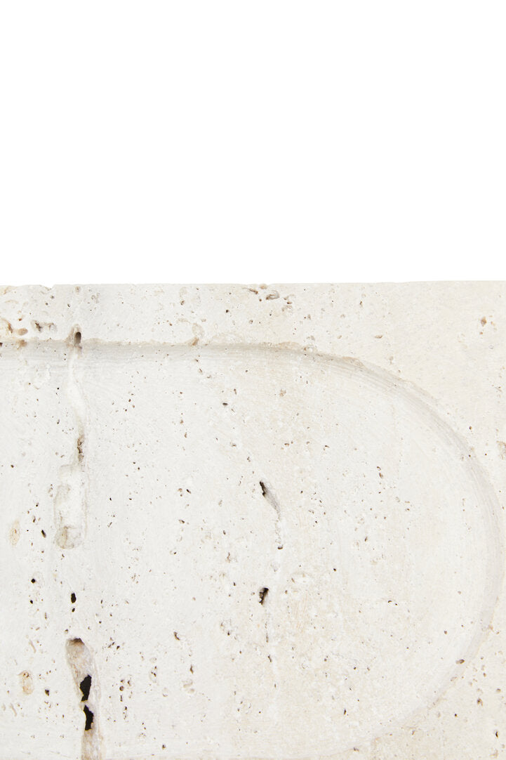 Tibor Travertine Rectangular Decorative Tray - Macro