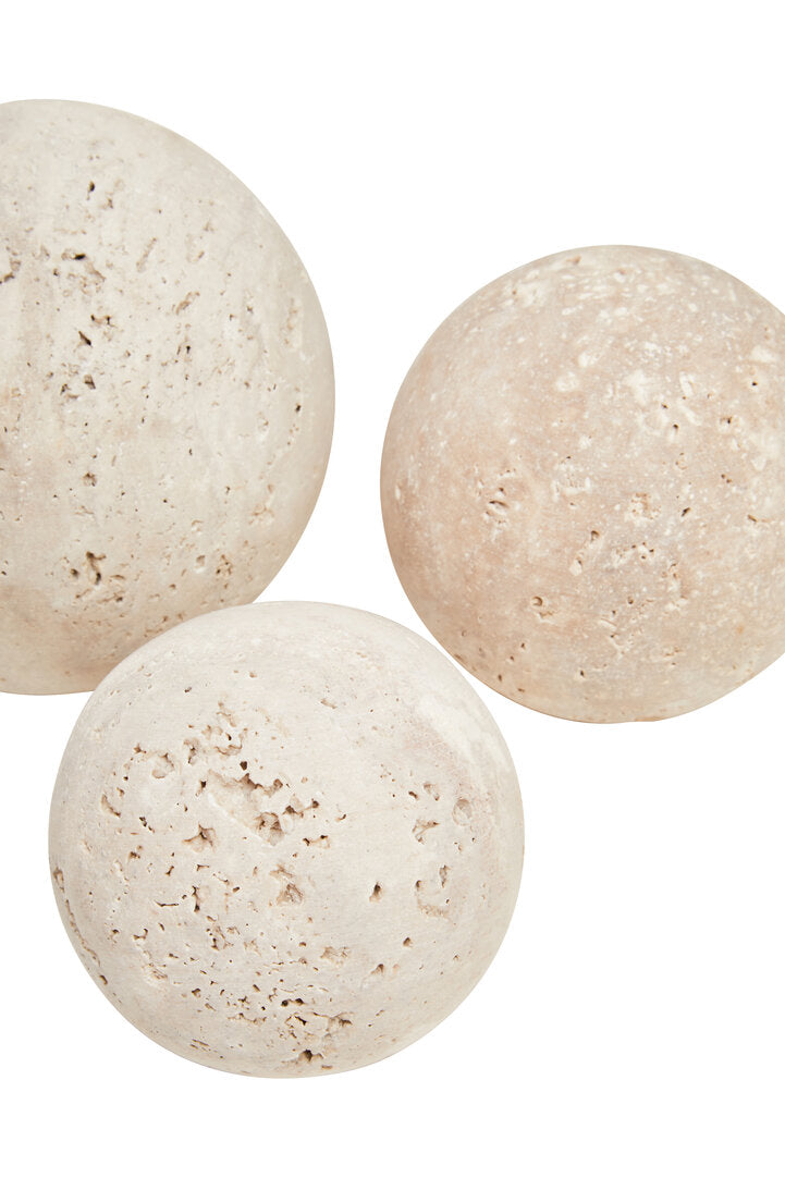 Tibor Travertine Set of 3 Deco Balls - Macro