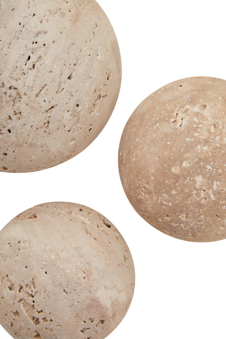 Tibor Travertine Set of 3 Deco Balls - Macro