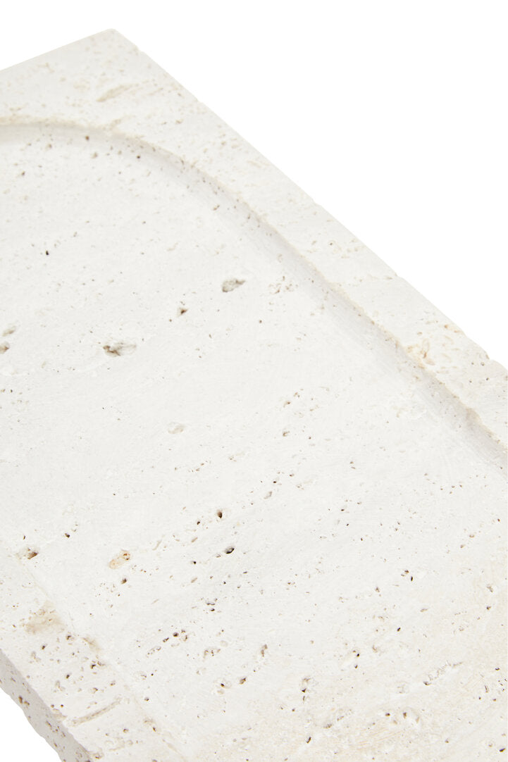 Tibor Travertine Rectangular Decorative Tray - Macro