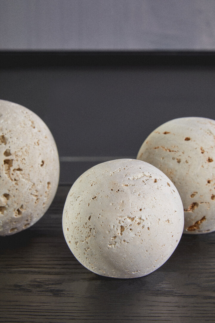 Tibor Travertine Set of 3 Deco Balls - Lifestyle