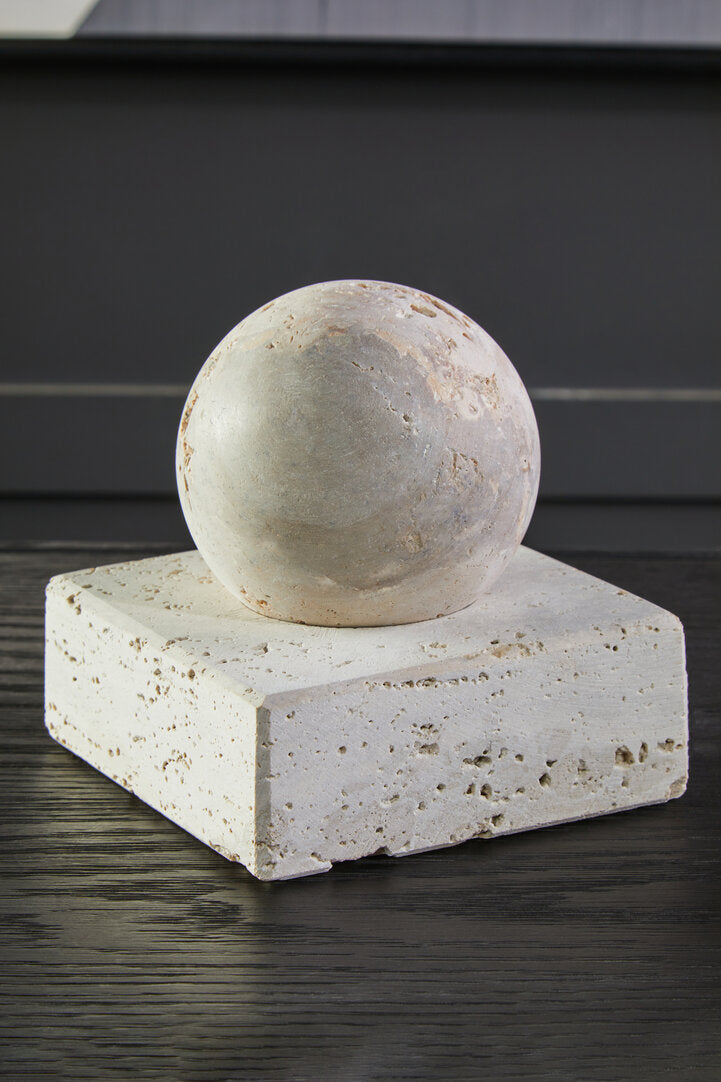 Tibor Travertine Sculpture - Lifestyle