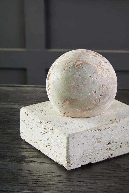 Tibor Travertine Sculpture - Lifestyle