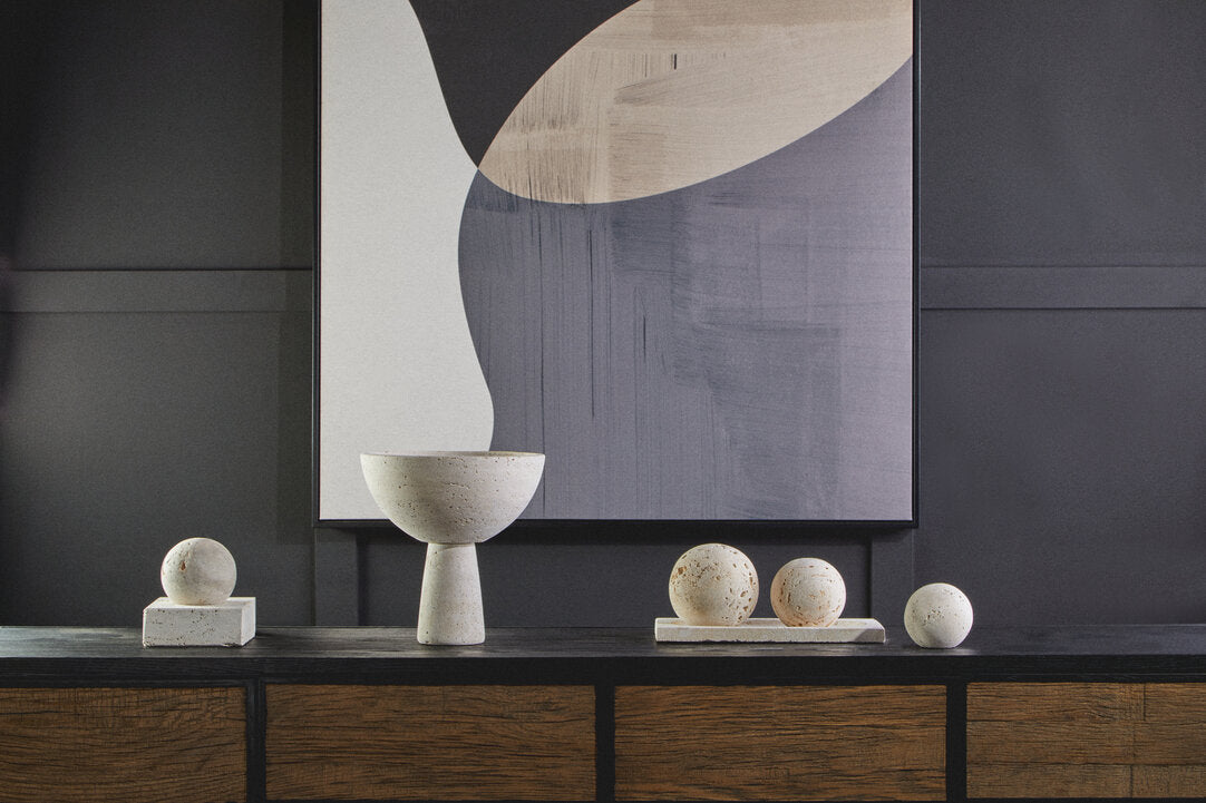 Tibor Travertine Sculpture - Lifestyle