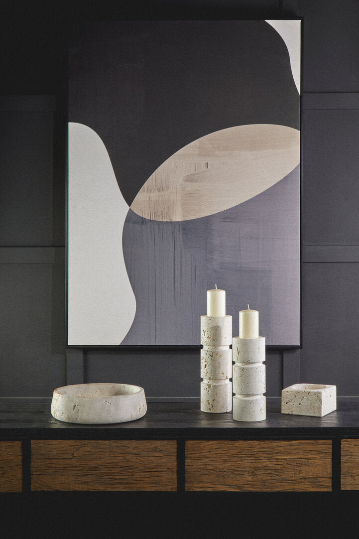 Tibor Travertine Square Decorative Bowl - Lifestyle