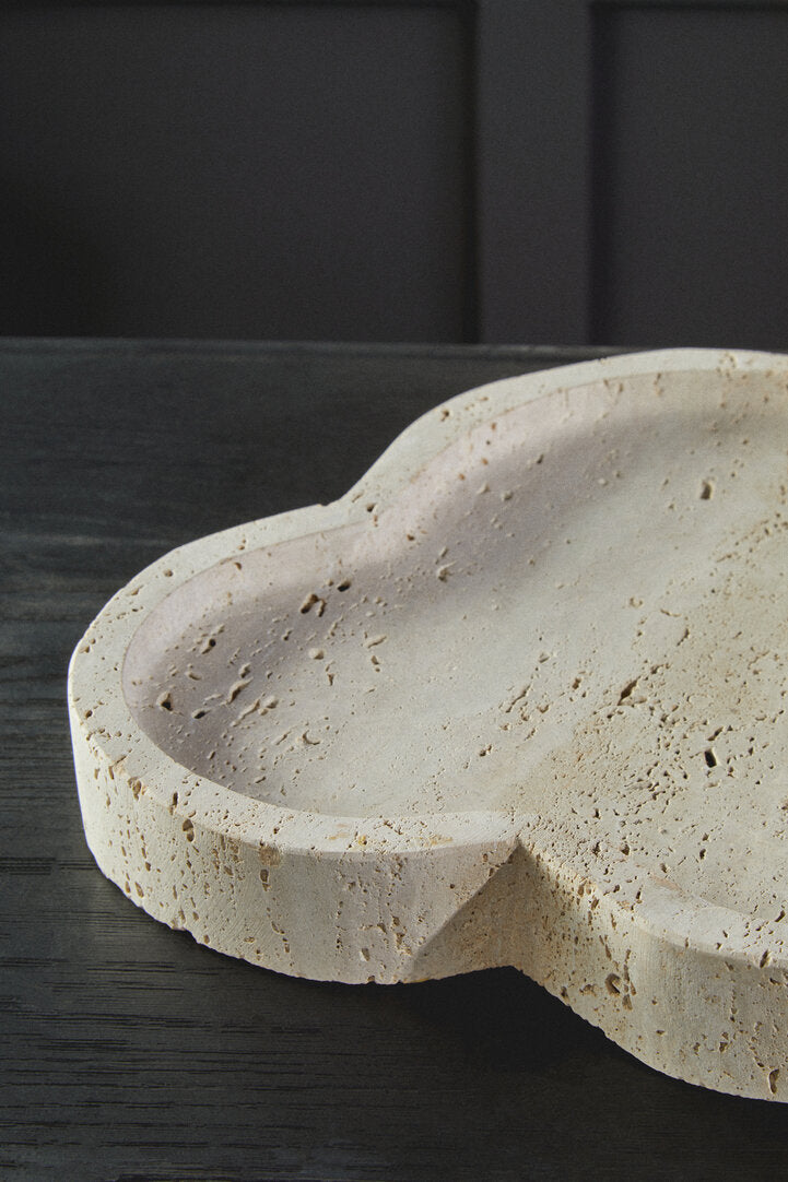 Tibor Travertine Irregular Tray - Lifestyle