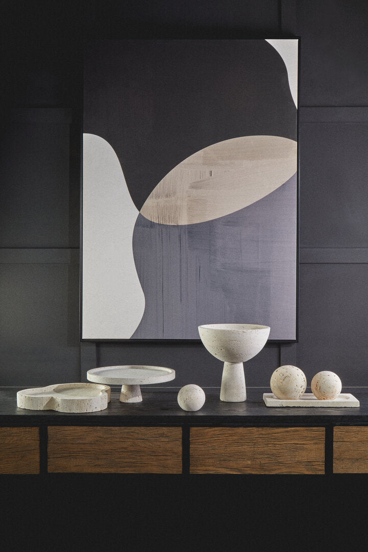 Tibor Travertine Irregular Tray - Lifestyle