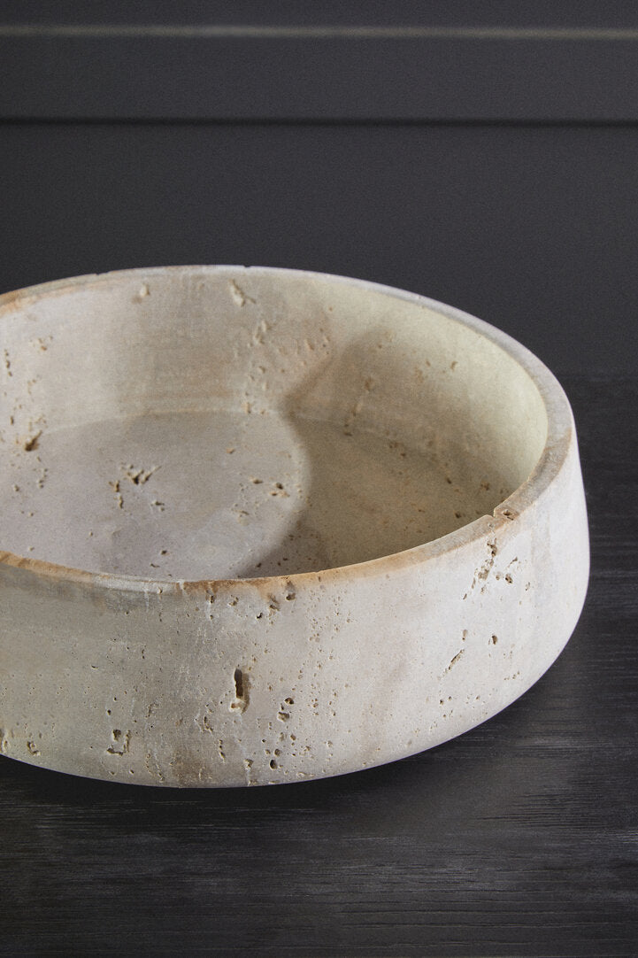 Tibor Travertine Bowl - Lifestyle