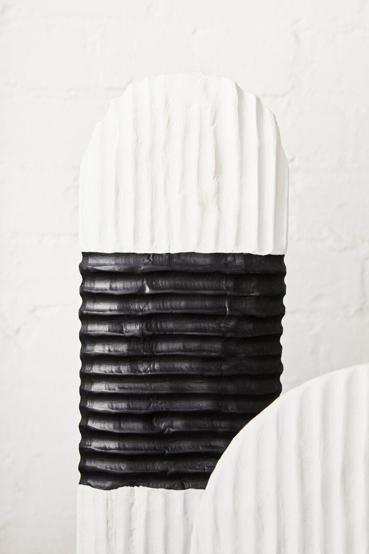 Fidel Black and White Mango Wood Oblong Sculpture - Lifestyle