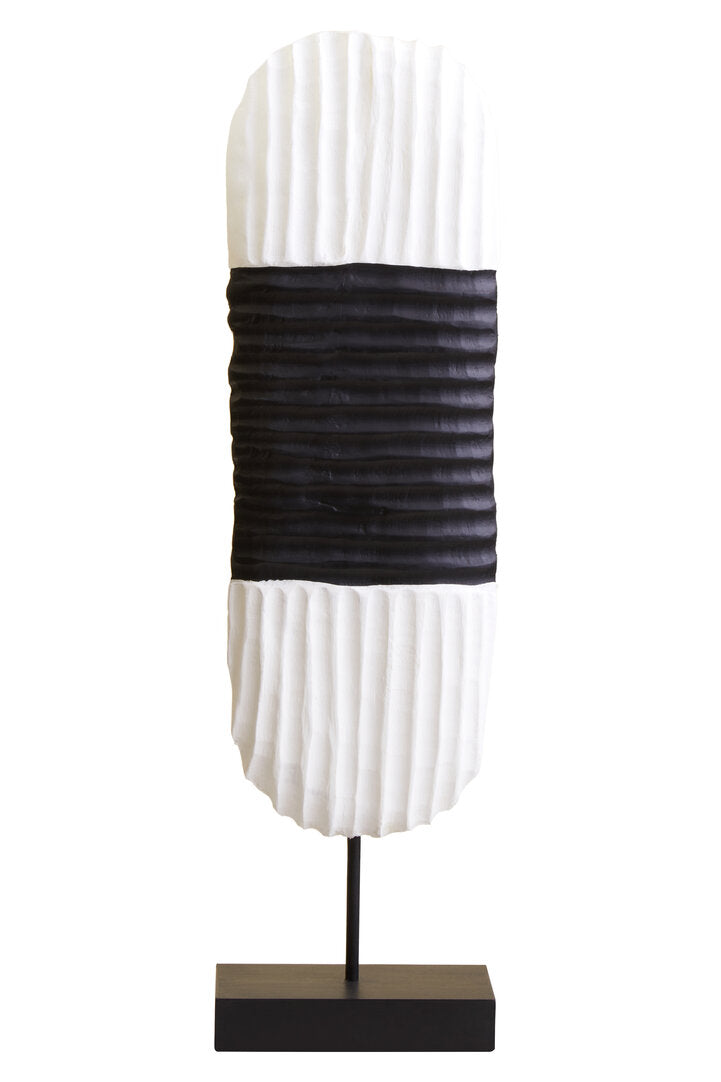Fidel Black and White Mango Wood Oblong Sculpture - Main
