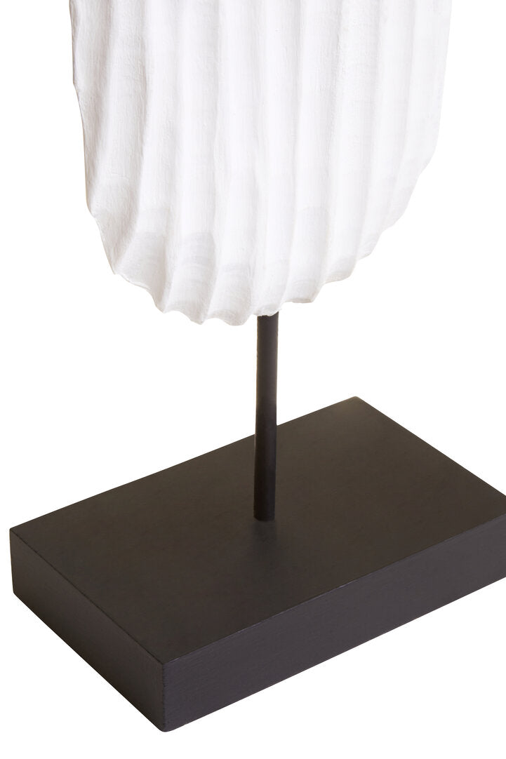 Fidel Black and White Mango Wood Oblong Sculpture - Macro