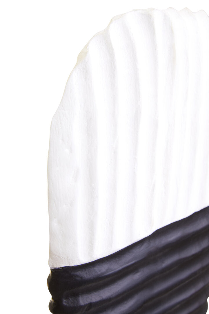 Fidel Black and White Mango Wood Oblong Sculpture - Macro