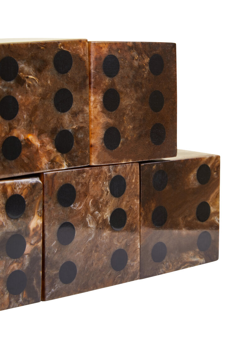 Churchill Games Brown and Black Finish Five Dice Set - Macro