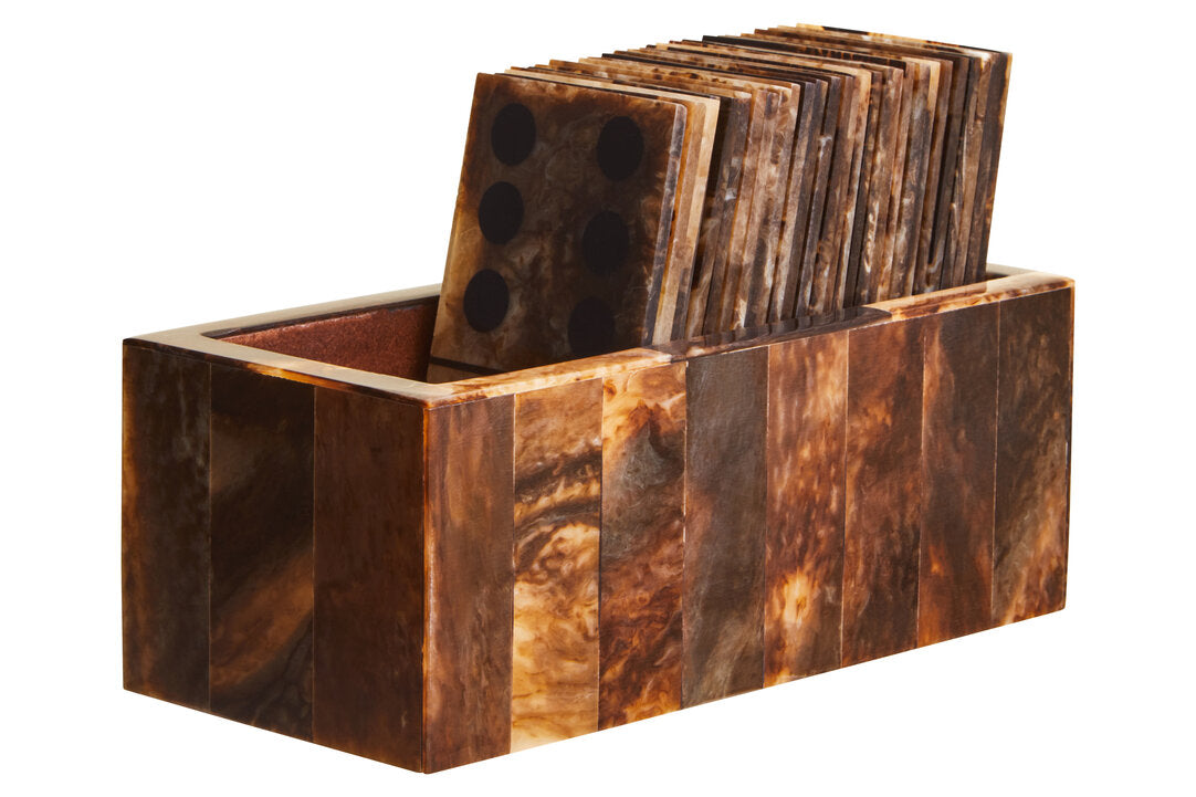 Churchill Games Brown and Black Finish Domino Set - Main