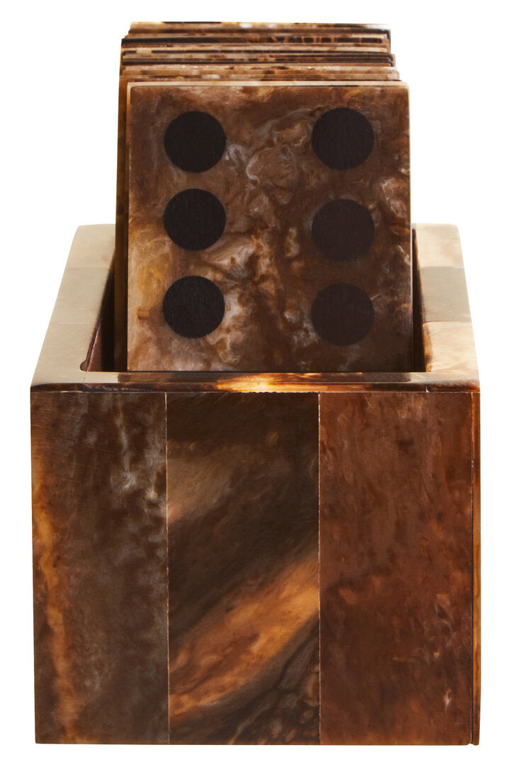 Churchill Games Brown and Black Finish Domino Set - Additional