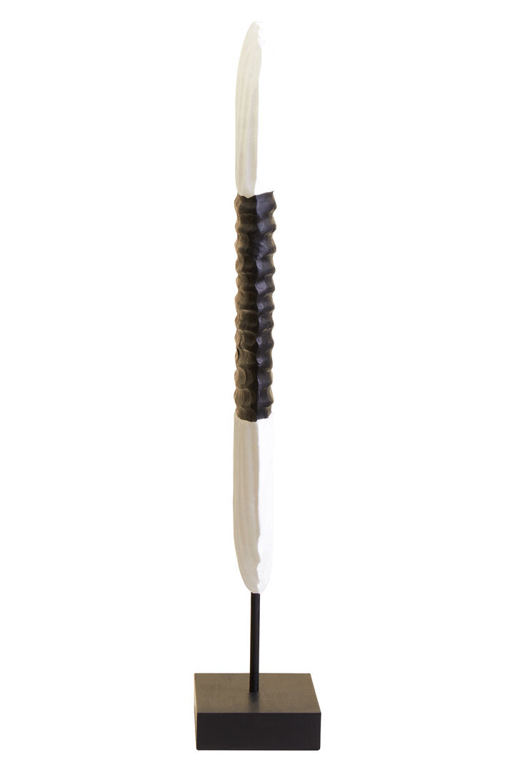 Fidel Black and White Mango Wood Oblong Sculpture - Additional