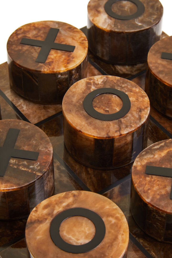 Churchill Games Brown and Black Finish Noughts And Crosses - Macro