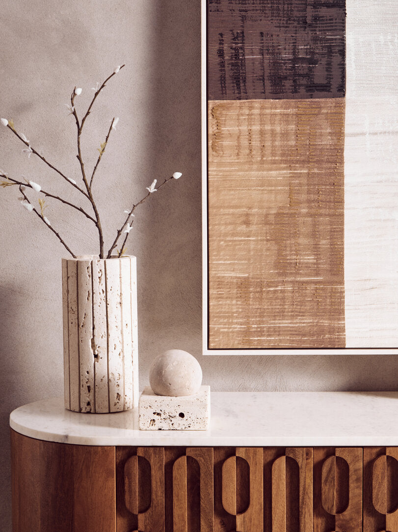 Tibor Travertine Sculpture - Lifestyle