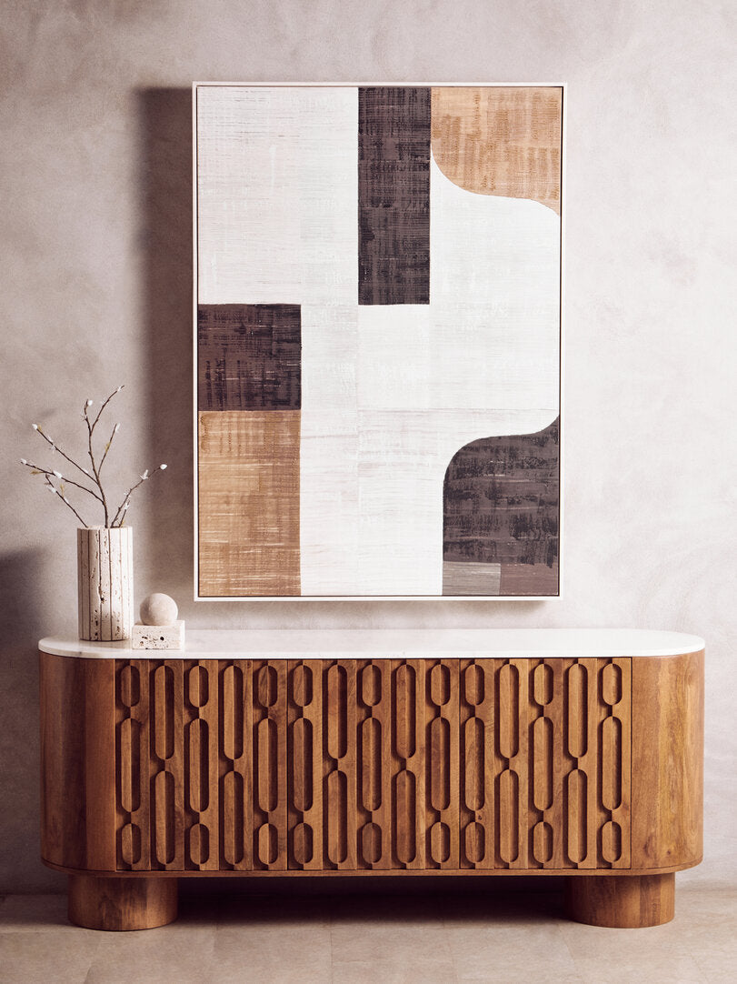 Tibor Travertine Sculpture - Lifestyle