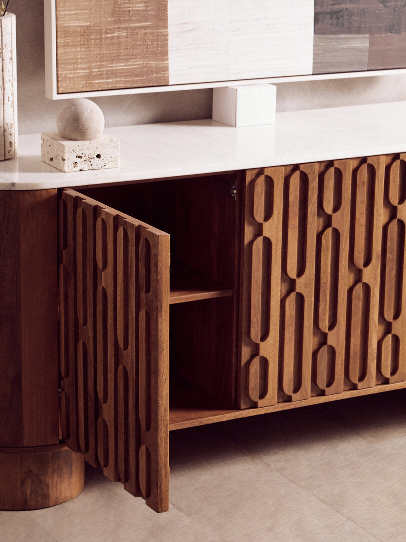 Tibor Travertine Sculpture - Lifestyle