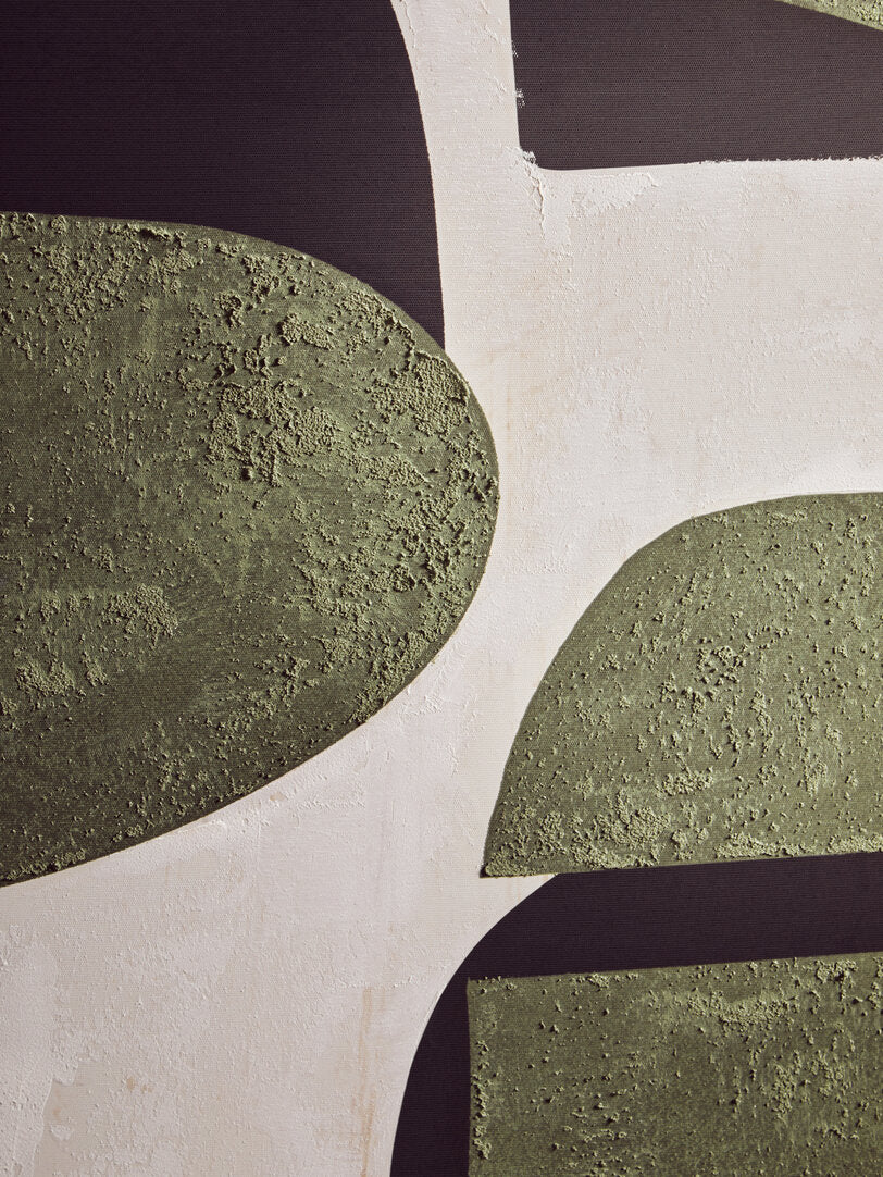 Astratto Green Textured Abstract Wall Art - Lifestyle