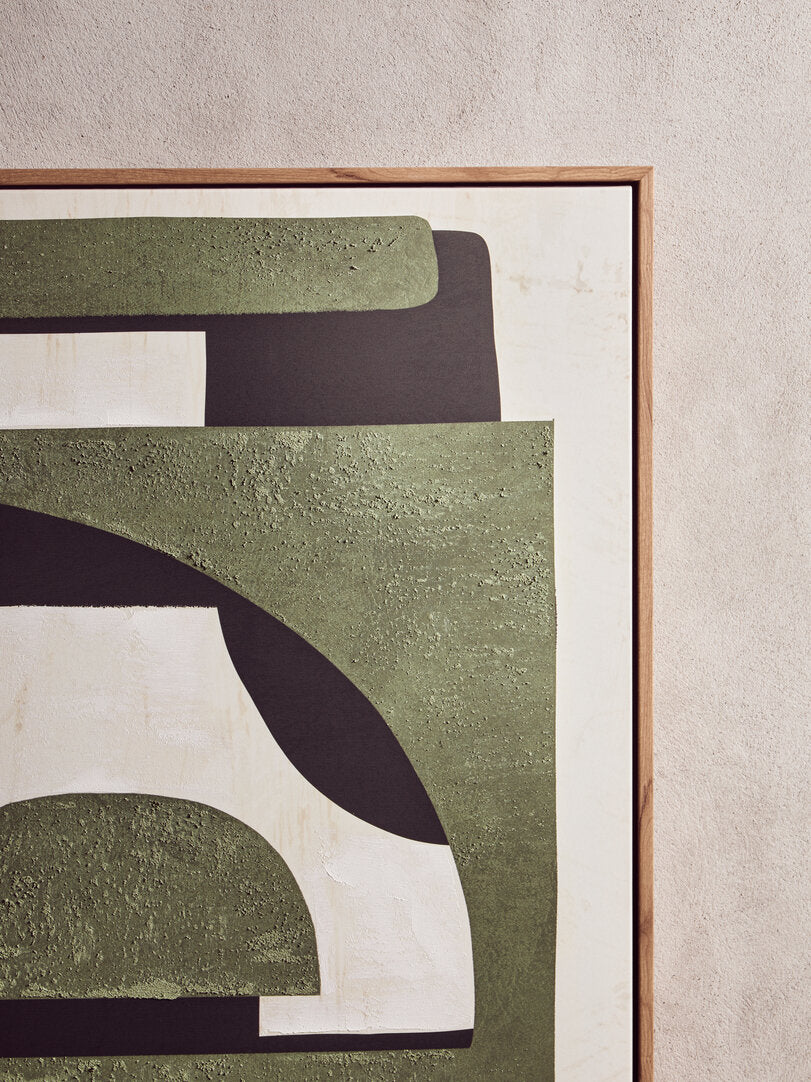Astratto Green Textured Abstract Wall Art - Lifestyle