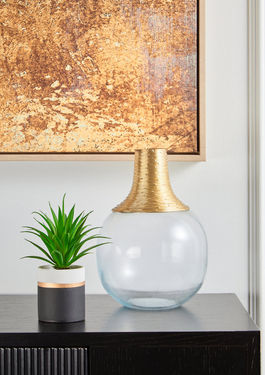 Glynn Glass And Gold Vase