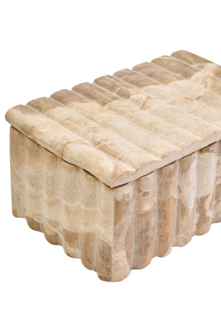 Santino Rectangular Chocolate Marble Box - Macro