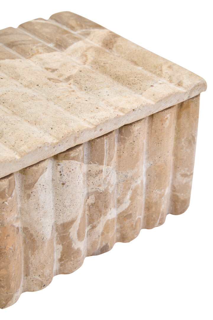 Santino Rectangular Chocolate Marble Box - Macro