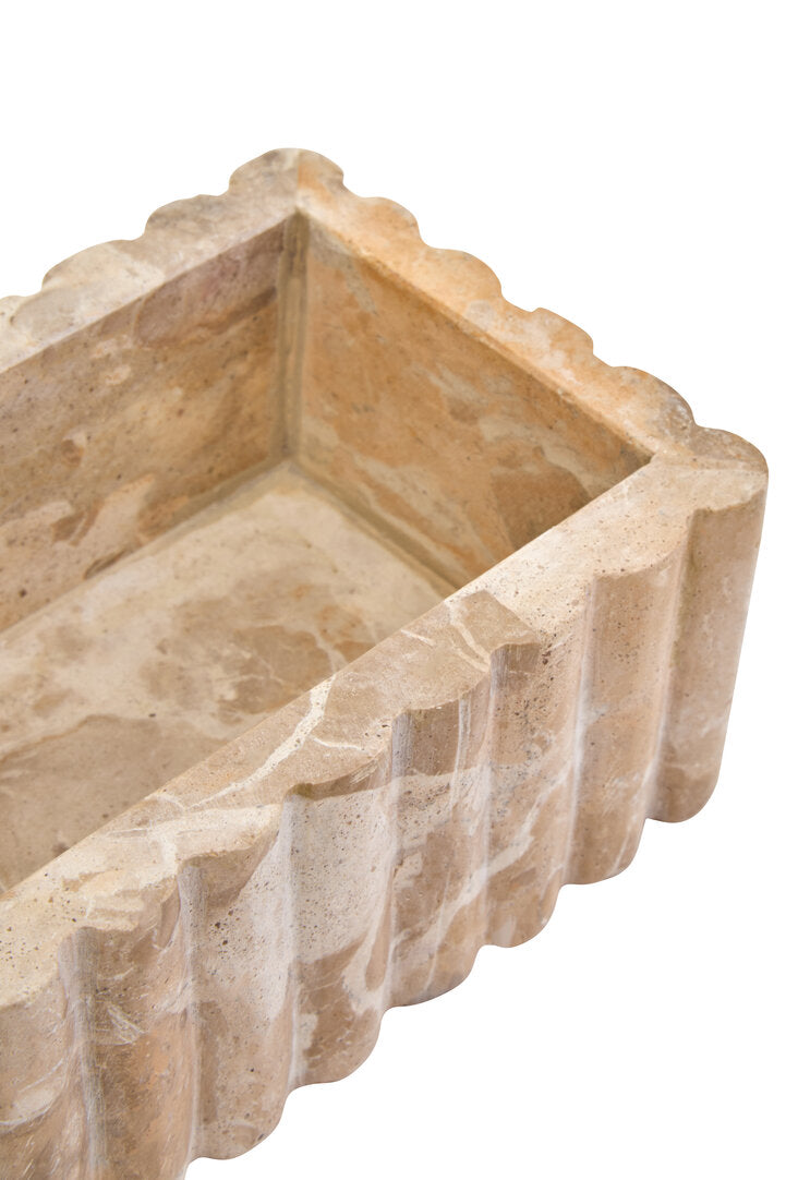 Santino Rectangular Chocolate Marble Box - Macro