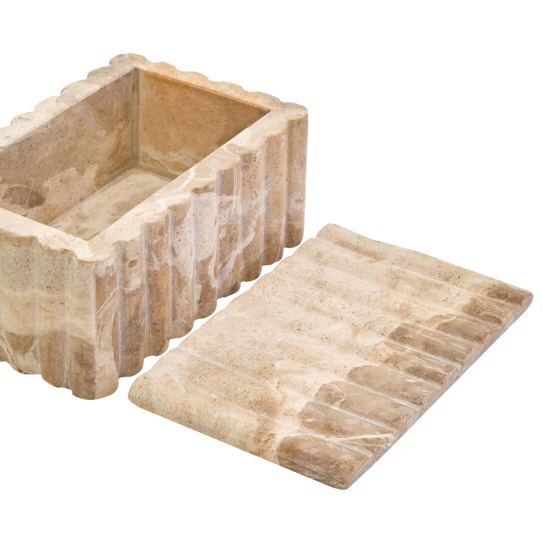 Santino Rectangular Chocolate Marble Box - Macro