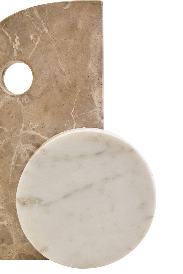 Santino Chocolate and White Marble Sculpture - Macro