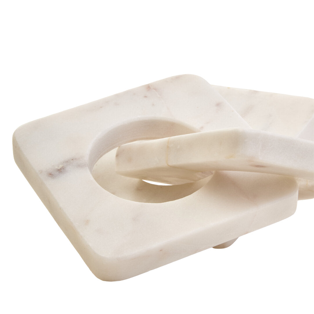 Nason White Marble Three Link Chain - Macro