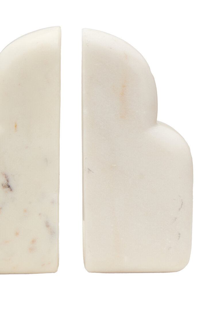 Savio White Marble Set Of Two Bookends - Macro