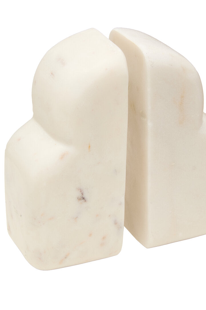 Savio White Marble Set Of Two Bookends - Macro
