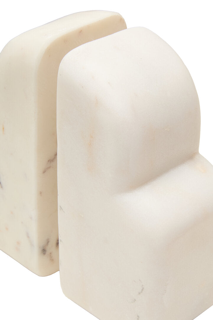 Savio White Marble Set Of Two Bookends - Macro