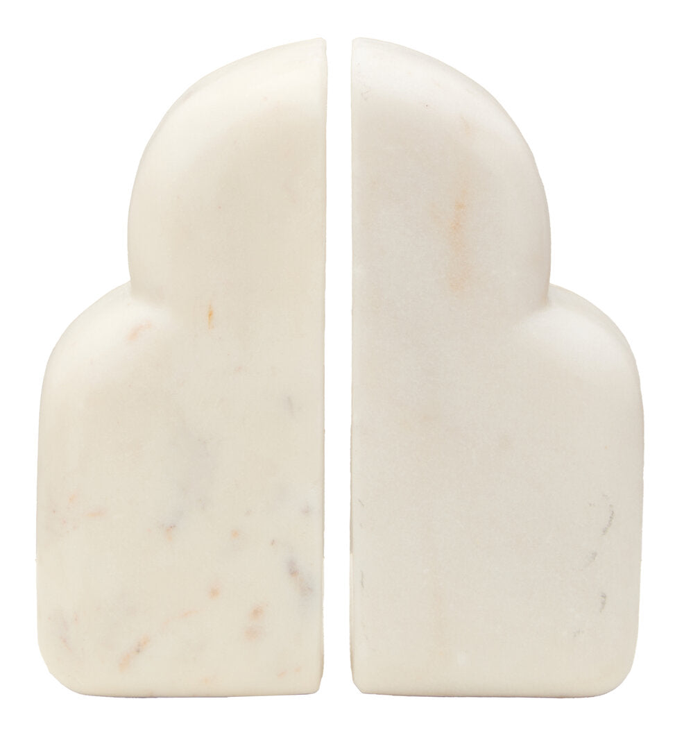 Savio White Marble Set Of Two Bookends - Main