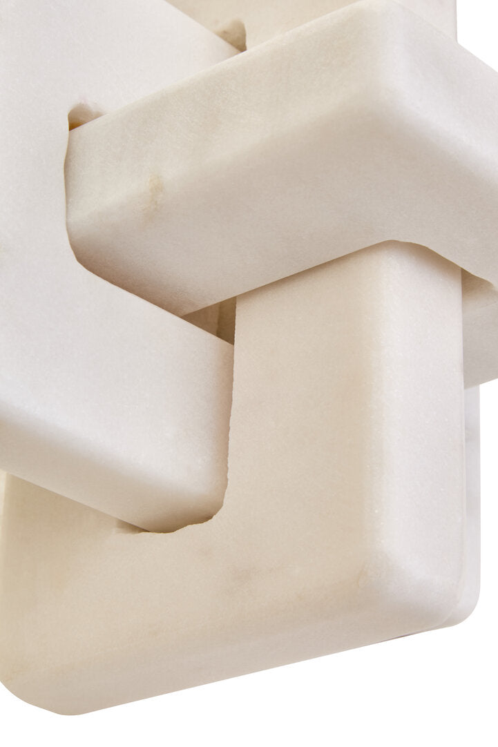 Nason White Marble Knot Sculpture - Macro