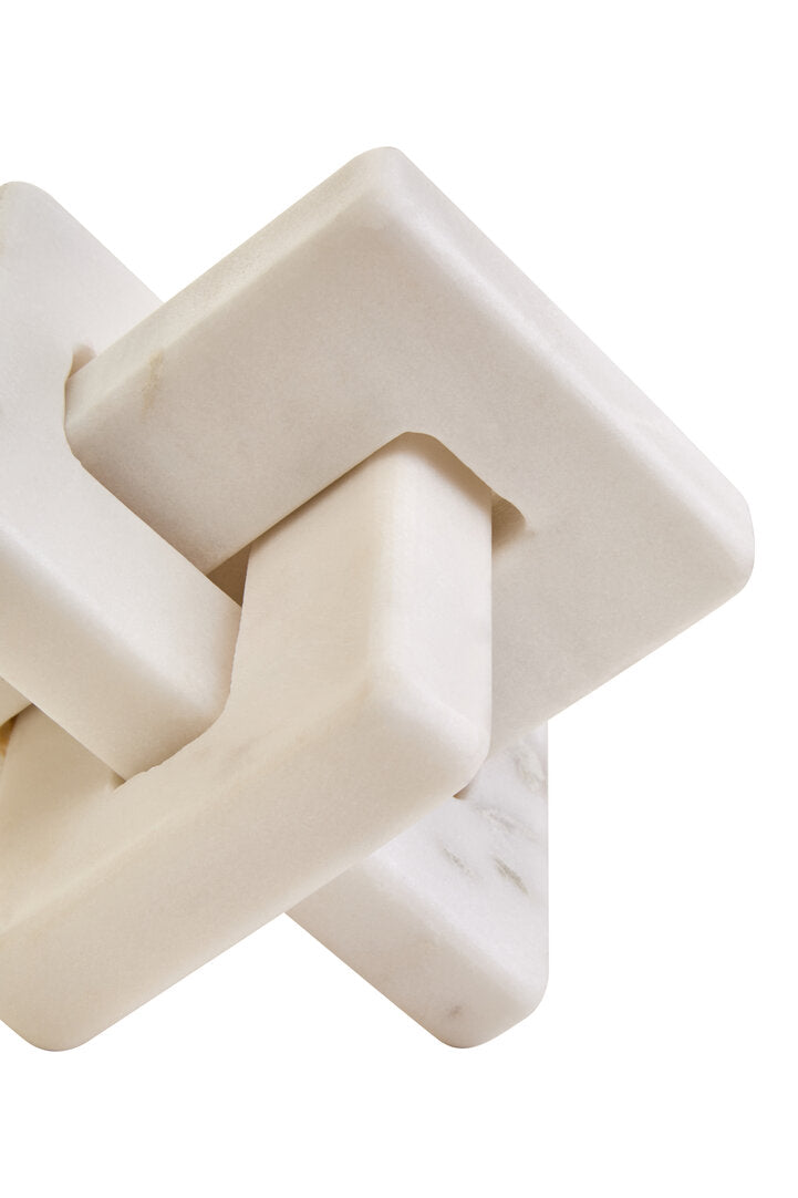 Nason White Marble Knot Sculpture - Macro