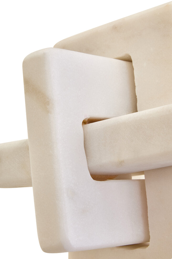 Nason White Marble Knot Sculpture - Macro