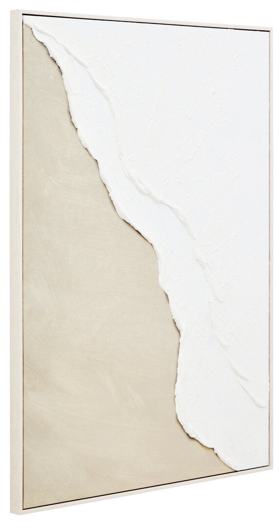 Astratto Canvas Natural and White Textured Plaster Wall Art - Additional