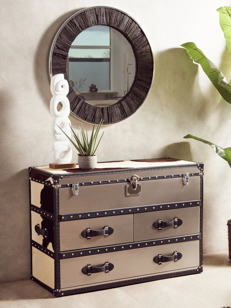 Fidel Rustic White Mango Wood Ring Sculpture