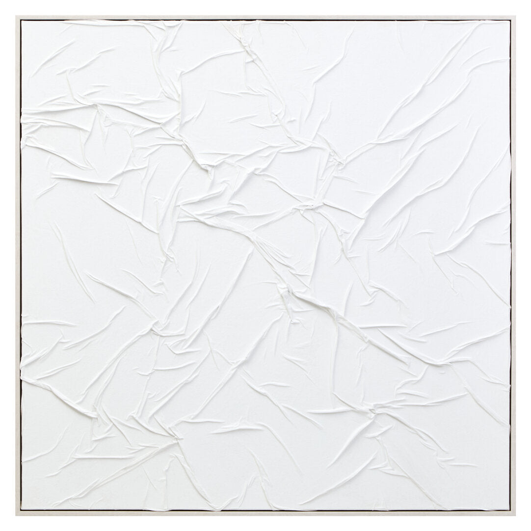 Astratto White Hand Painted Sculptural Fabric Wall Art - Main