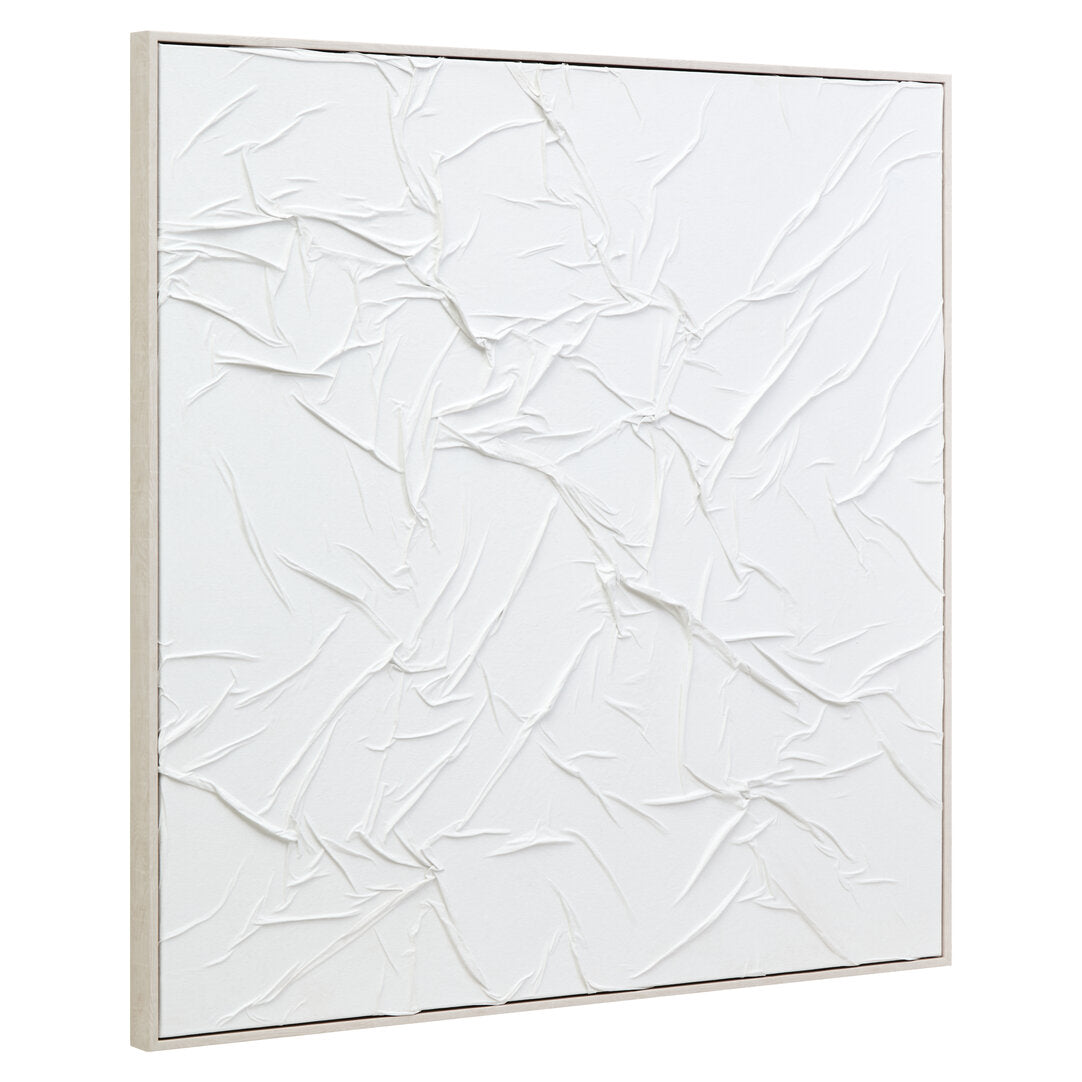 Astratto White Hand Painted Sculptural Fabric Wall Art - Additional