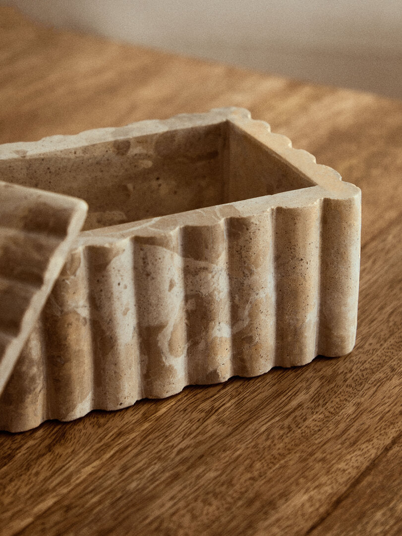 Santino Rectangular Chocolate Marble Box - Lifestyle