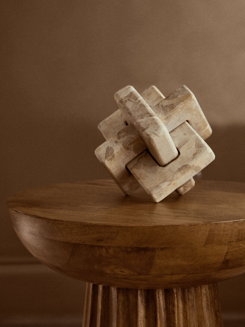 Santino Chocolate Marble Knot Sculpture - Lifestyle