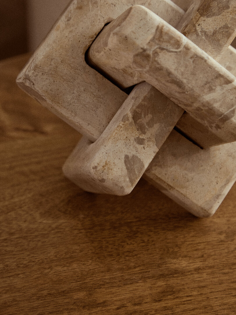 Santino Chocolate Marble Knot Sculpture - Lifestyle