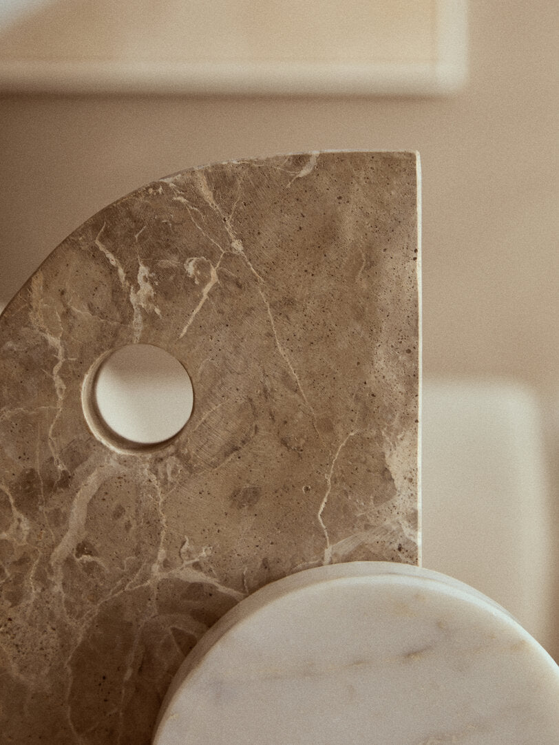 Santino Chocolate and White Marble Sculpture