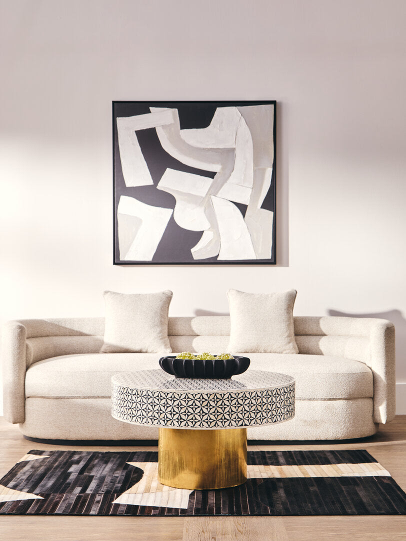 Astratto Monochrome Abstract Textured Wall Art - Lifestyle