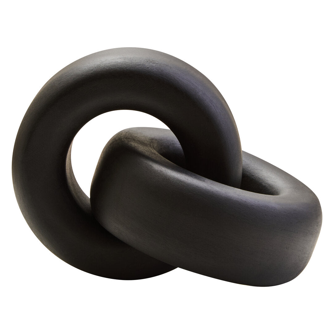 Cato Black Wood Large Knot Decor - Main